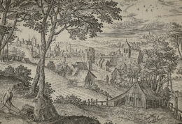 Estampe montrant une vue de Saint-Gilles, de la porte de Hal et du côté sud de Bruxelles (1575).